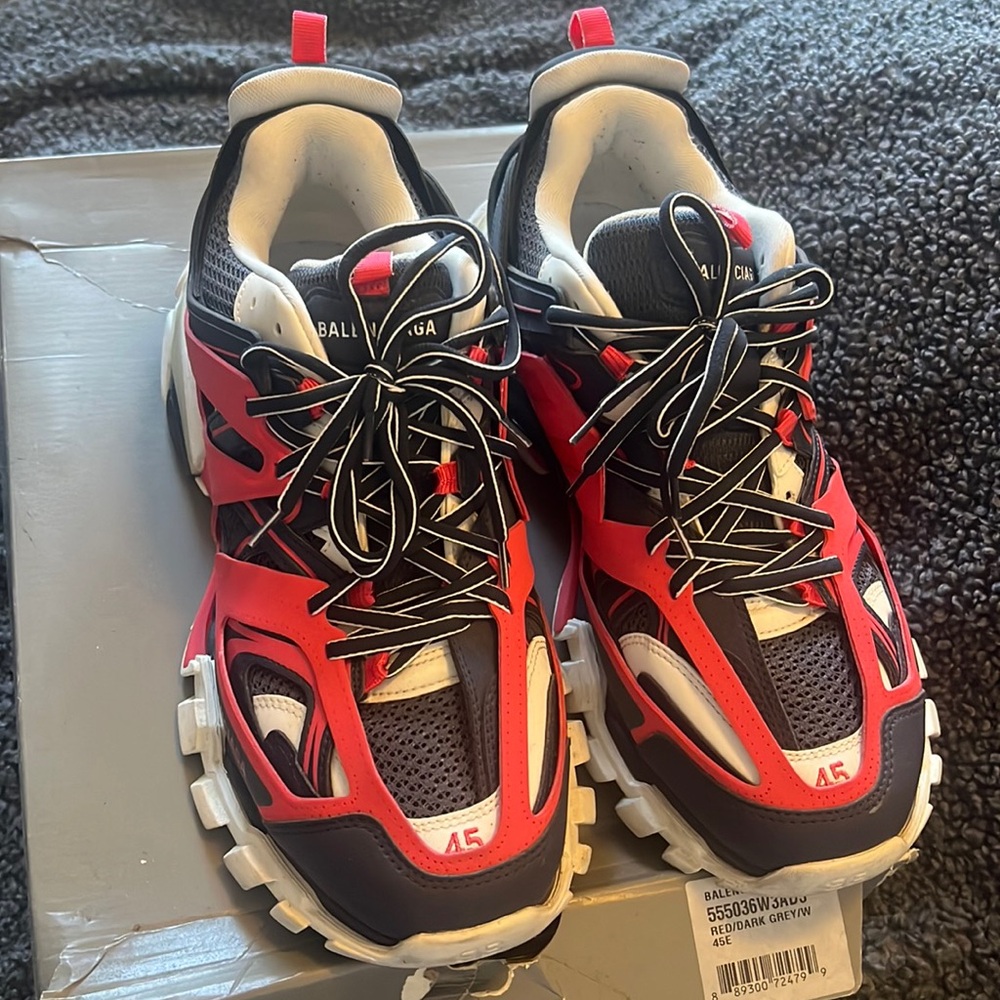 Balenciaga Track LED Sneakers Red and Dark grey Authentic